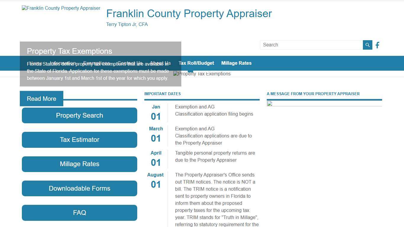 Franklin County Property Appraiser – Terry Tipton Jr, CFA
